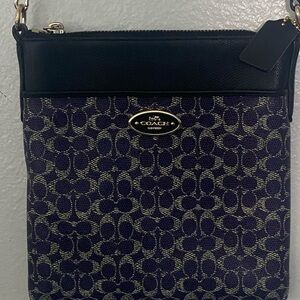 Coach purple Signature Crossbody with Black Trim